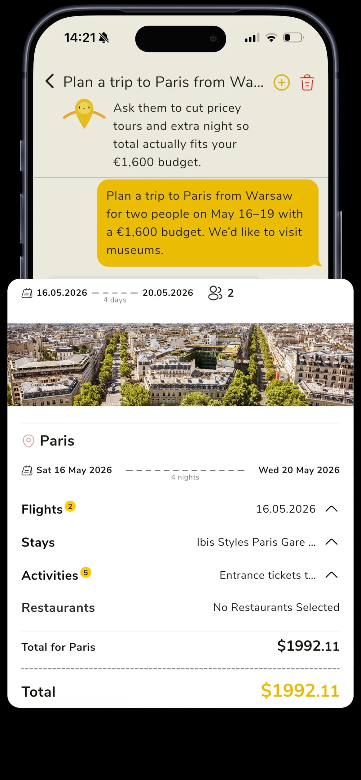 iPhone with tict app